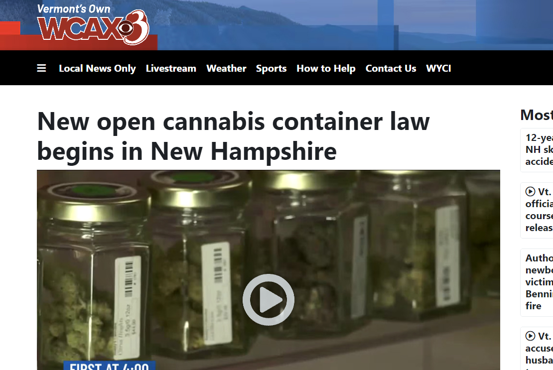 NH Cannabis Open Container Law